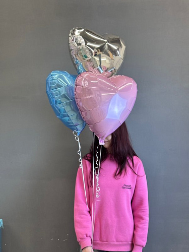 Связка фольгированных шаров "Сердце"