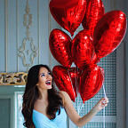 Сердце фольга красное