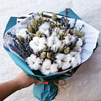 Хлопковый букет с лавандой